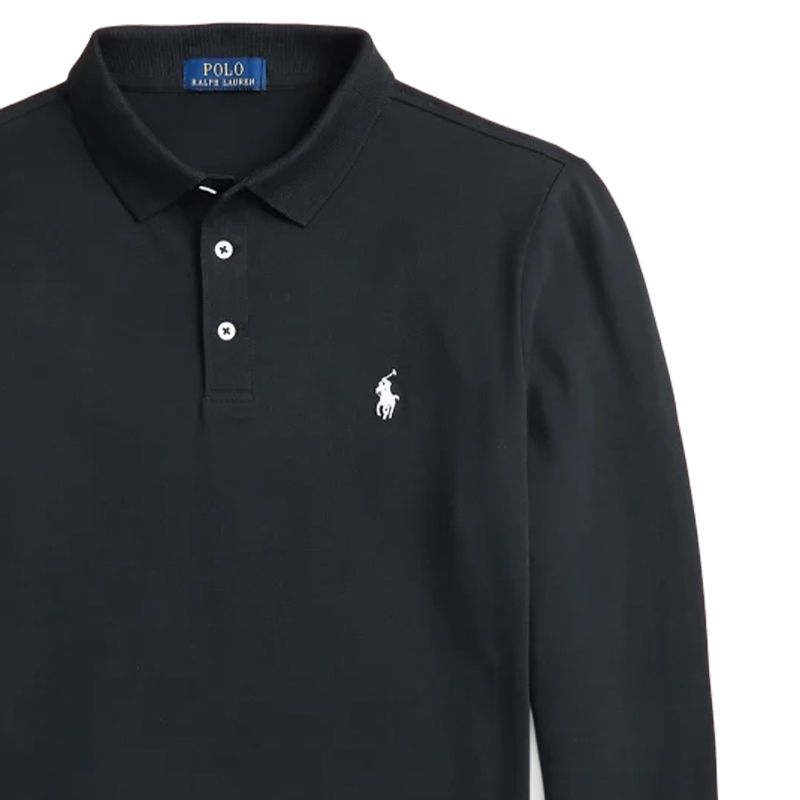 Polo Ralph Lauren FW24 Slim Fit Logo Embroidered Long Sleeve Polo Shirt Black MNPOKNI16823927-410 圖 8