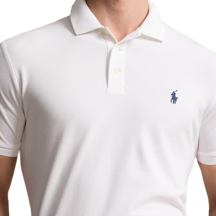 Polo Ralph Lauren FW24 Slim Fit Logo Print White Short Sleeve Polo Shirt Men. MNPOKNI1N822982-100 圖 6