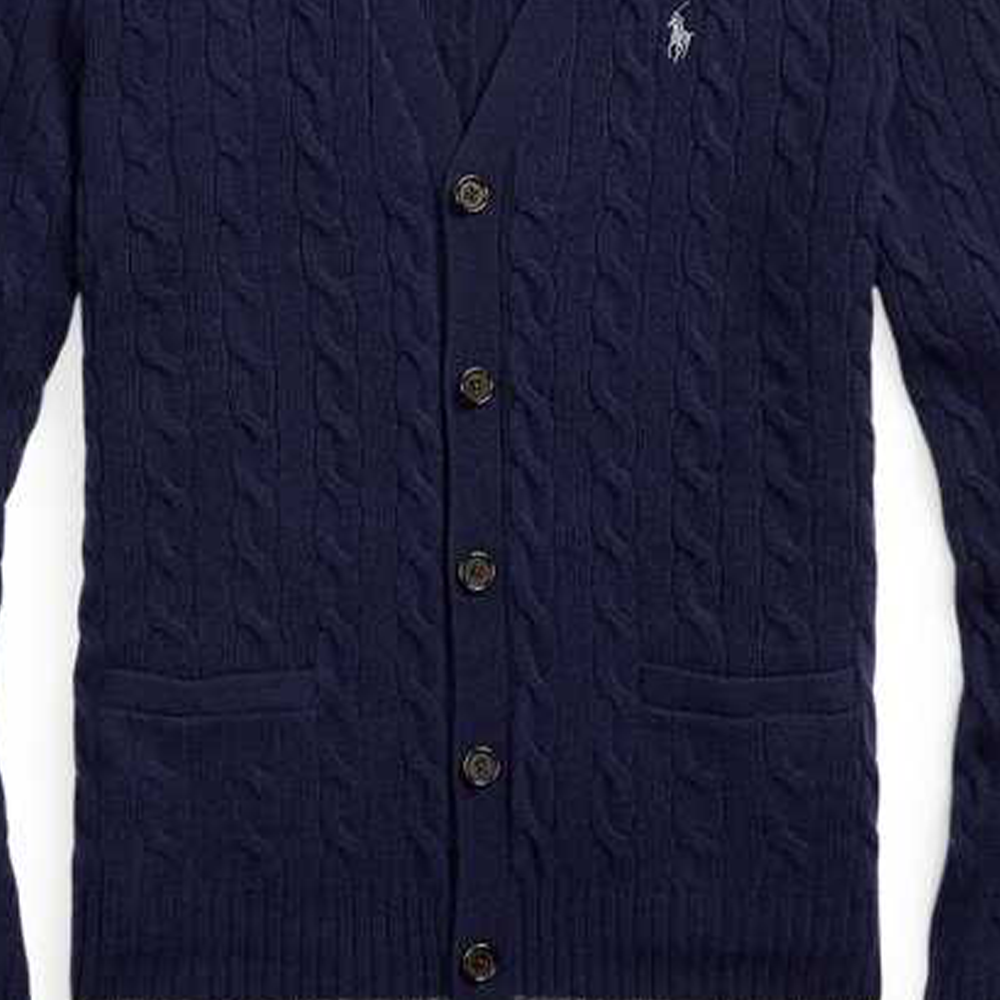 Polo Ralph Lauren FW24 Solid Cable Knit Cardigan Sweater Men Hunter Navy 710949808001 圖 7