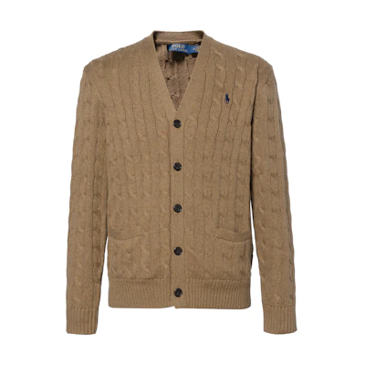 Polo Ralph Lauren FW24 Solid Cable Knit Long Sleeve Sweater Brown (). 710929351005