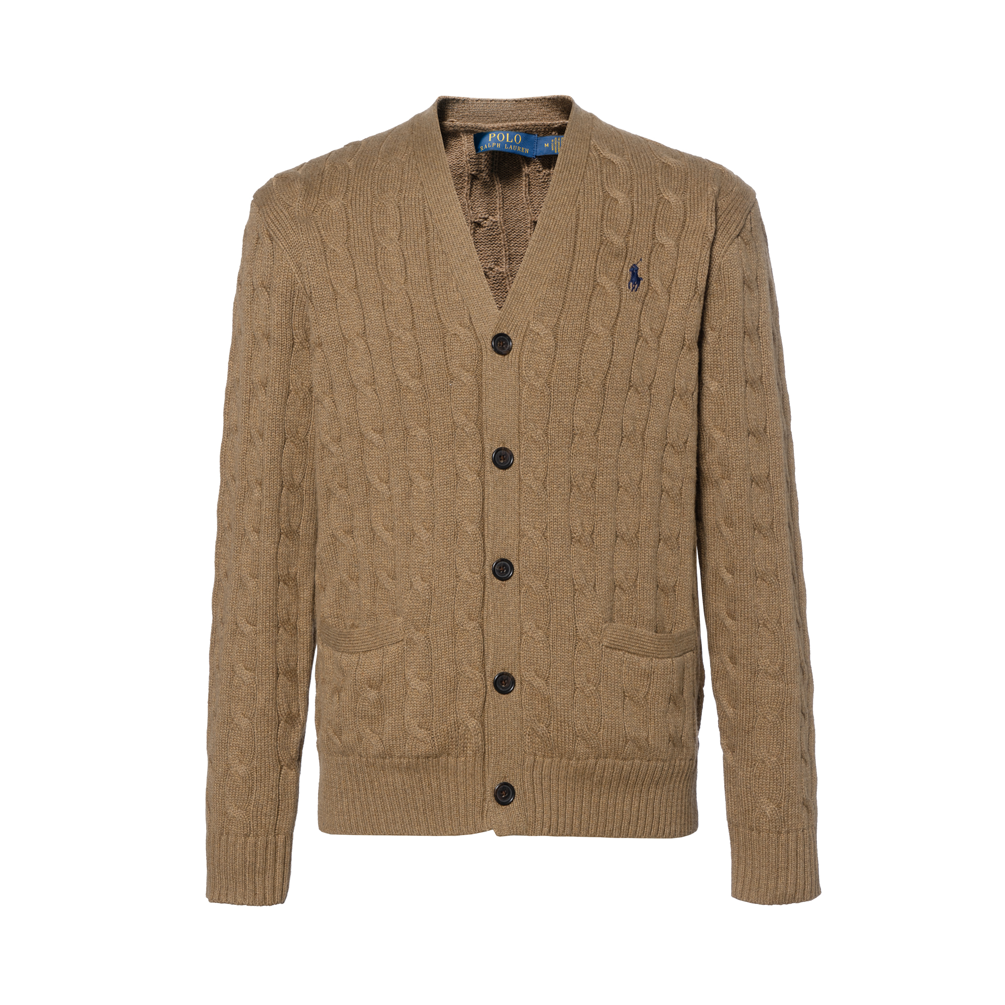 Order Polo Ralph Lauren FW24 Solid Cable Knit Lengan Panjang Sweater Coklat. 710929351005