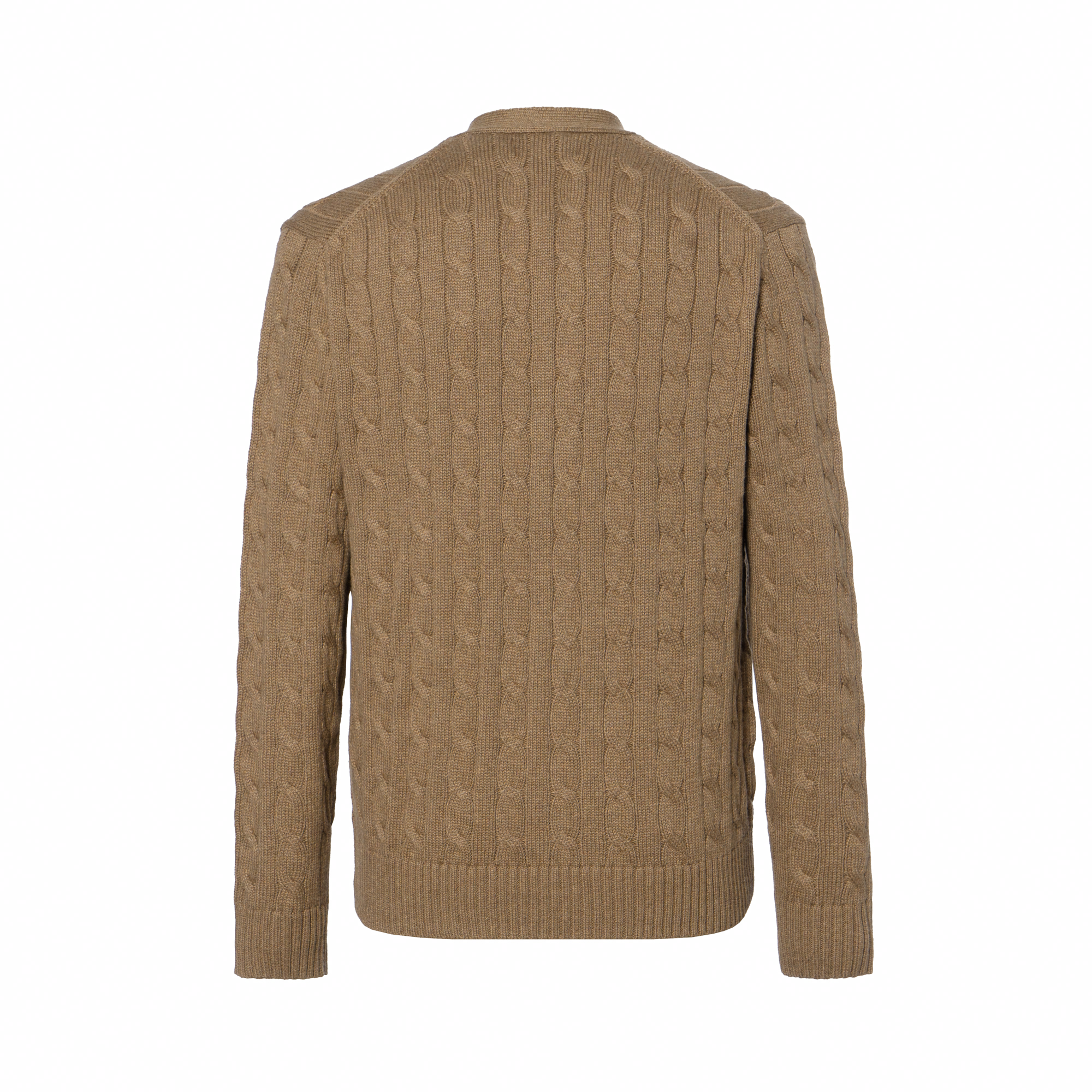 Lookbook Polo Ralph Lauren FW24 Solid Cable Knit Lengan Panjang Sweater Coklat. 710929351005