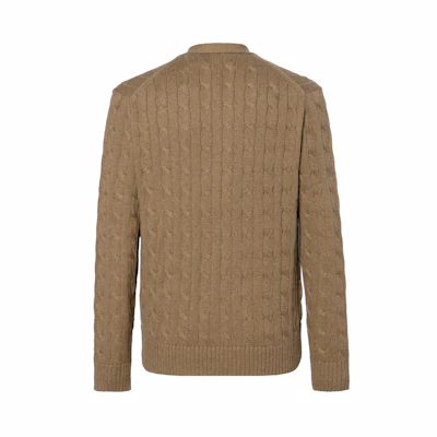 Polo Ralph Lauren FW24 Solid Cable Knit Lengan Panjang Sweater Coklat. 710929351005 Lookbook Polo Ralph Lauren FW24 Solid Cable Knit Lengan Panjang Sweater Coklat. 710929351005