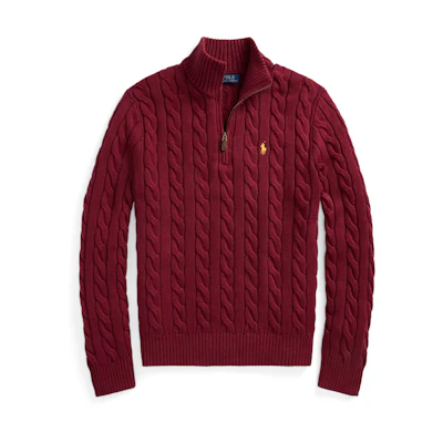 Polo Ralph Lauren FW24 Solid Embroidered Pony Half-Turtleneck Knit Sweater Red Carpet. 710810841504