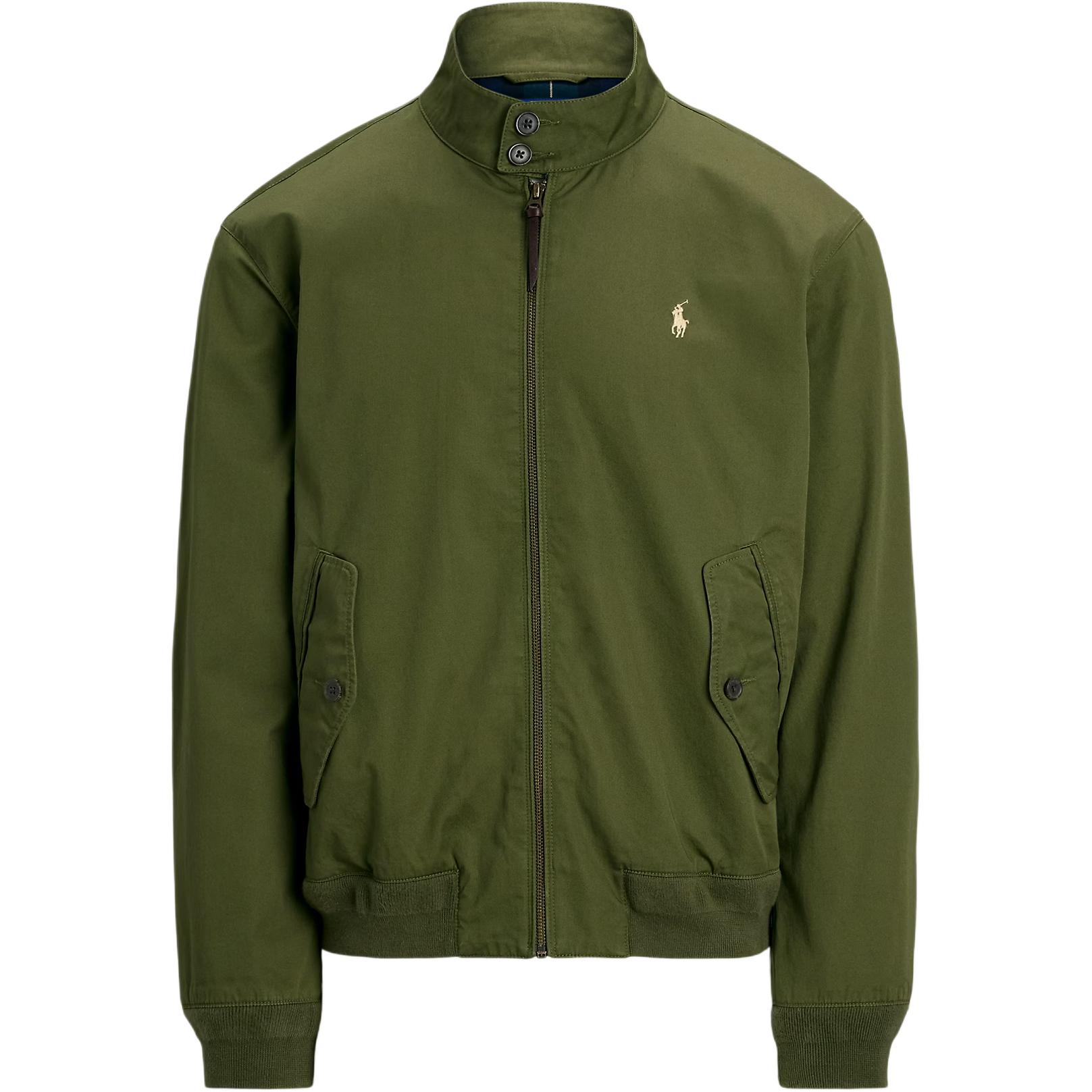 Polo Ralph Lauren FW24 Solid Embroidered Zip High Neck Jacket Green Menswear 710923261005