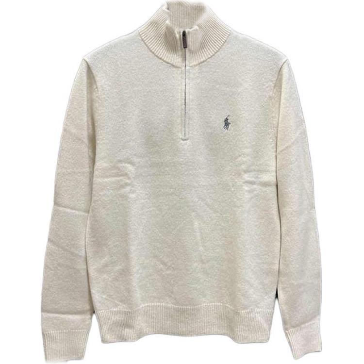 Order Polo Ralph Lauren FW24 Solid Half-Zip Knit Long Sleeve Sweater White (). 710892482-007
