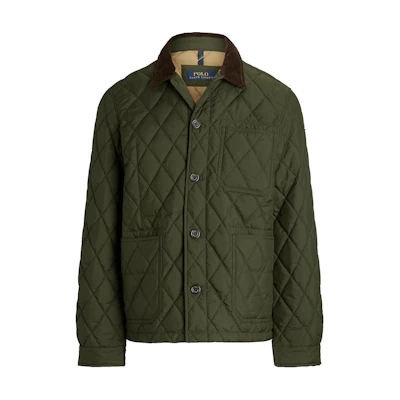 Polo Ralph Lauren FW24 Solid Logo Cotton Jacket Olive Green Long Sleeve. 710938509001