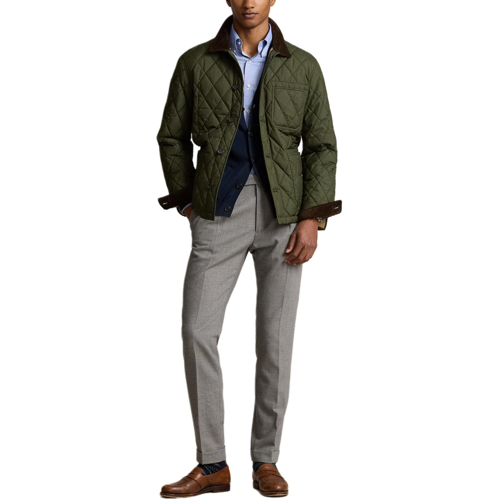 Polo Ralph Lauren FW24 Solid Logo Cotton Jacket  Olive Green Long Sleeve. 710938509001 圖 3