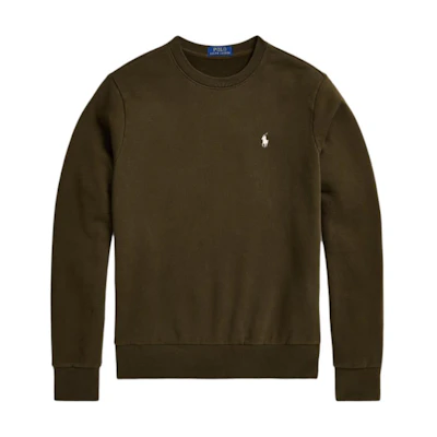 Polo Ralph Lauren FW24 Solid Logo Embroidered Crewneck Sweatshirt Dark Green MNPOKNI16823961-300