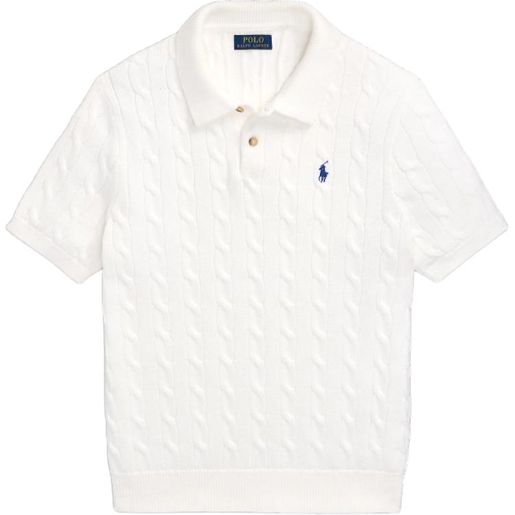 Polo Ralph Lauren FW24 Solid Logo Embroidered Knit Short Sleeve Polo White . MNPOSWE1N820028-100
