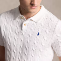 Lookbook Polo Ralph Lauren FW24 Polo Blanco Manga Corta Tejido con Logo Bordado. MNPOSWE1N820028-100