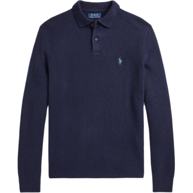 Polo Ralph Lauren FW24 Solid Logo Embroidery Long Sleeve Sweater Hunter Navy Men. MNPOSWE16822053-400 圖 2