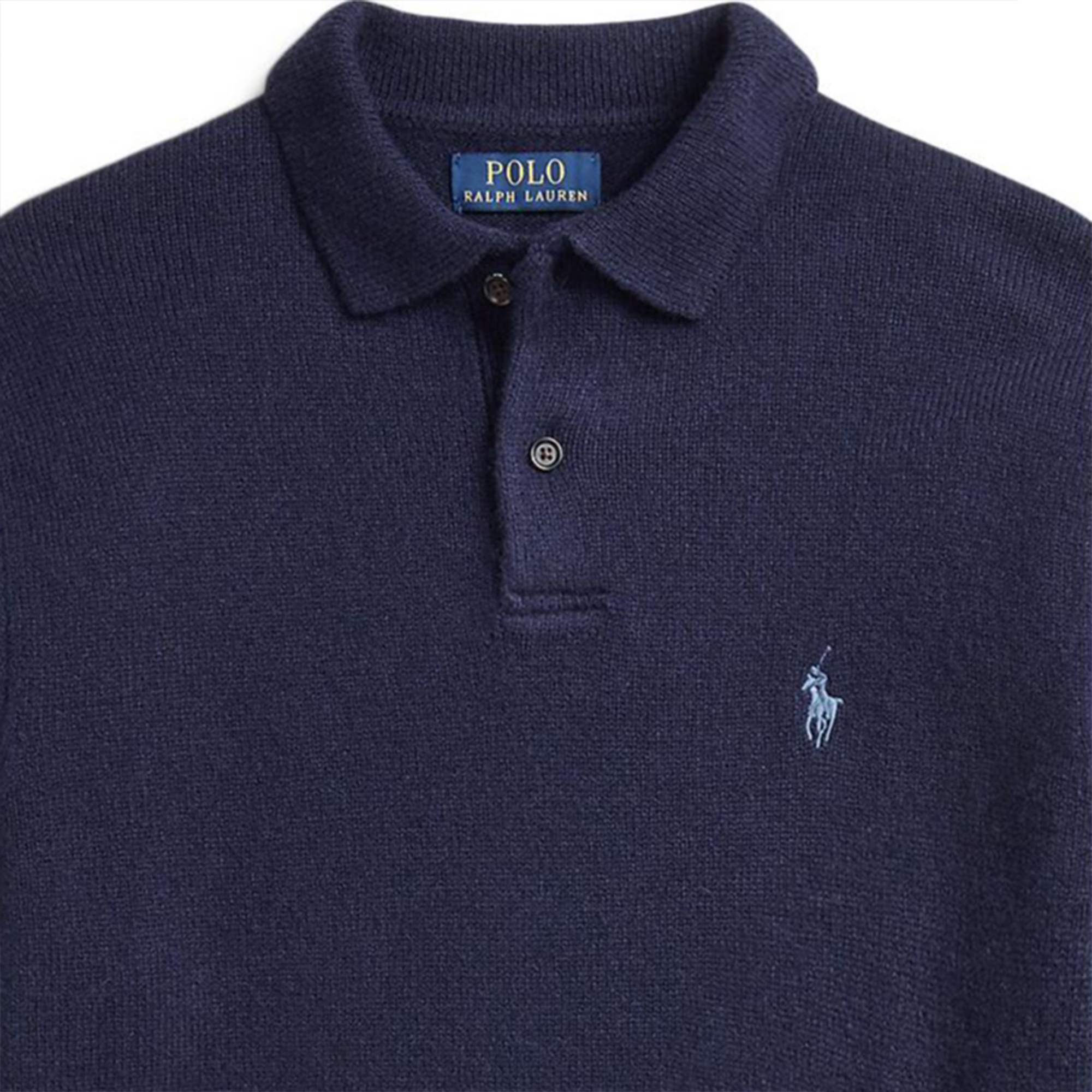 Polo Ralph Lauren FW24 Solid Logo Embroidery Long Sleeve Sweater Hunter Navy Men. MNPOSWE16822053-400 圖 4