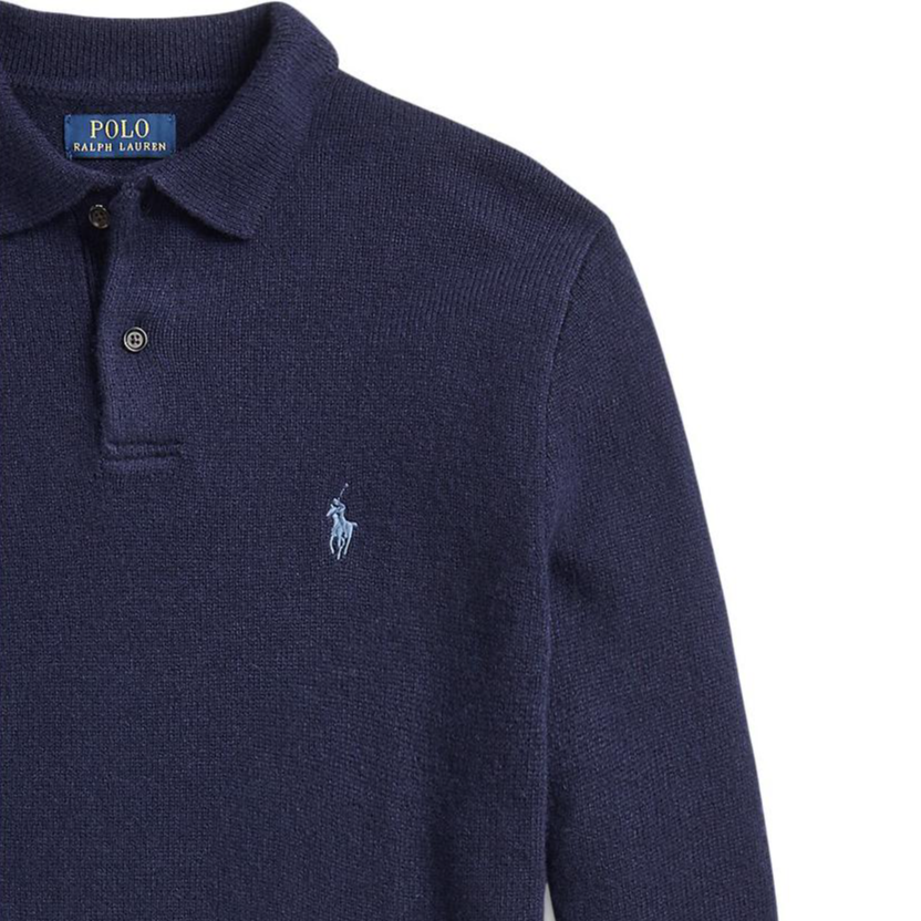 Polo Ralph Lauren FW24 Solid Logo Embroidery Long Sleeve Sweater Hunter Navy Men. MNPOSWE16822053-400 圖 5