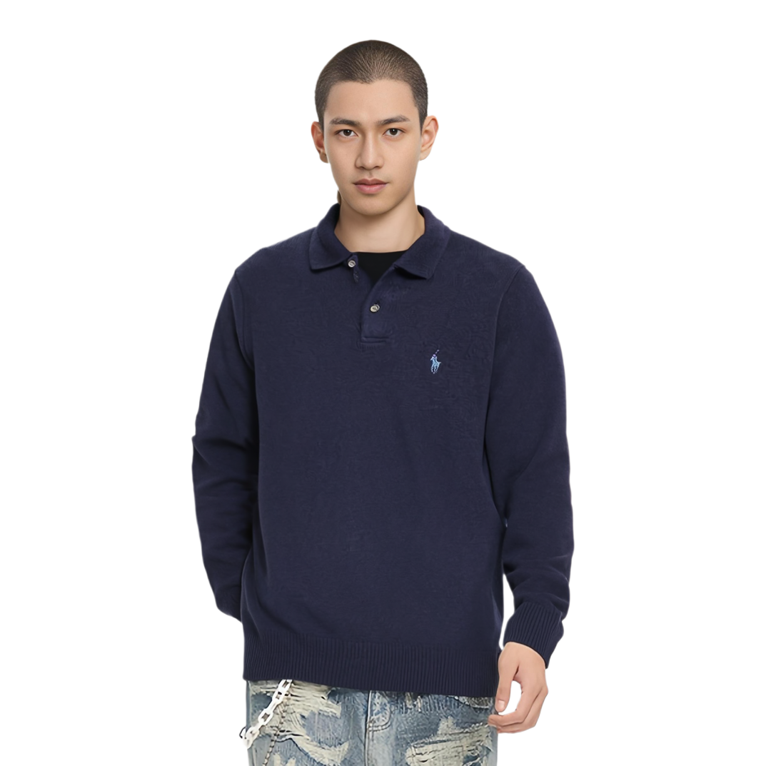 Polo Ralph Lauren FW24 Solid Logo Embroidery Long Sleeve Sweater Hunter Navy Men. MNPOSWE16822053-400 圖 10