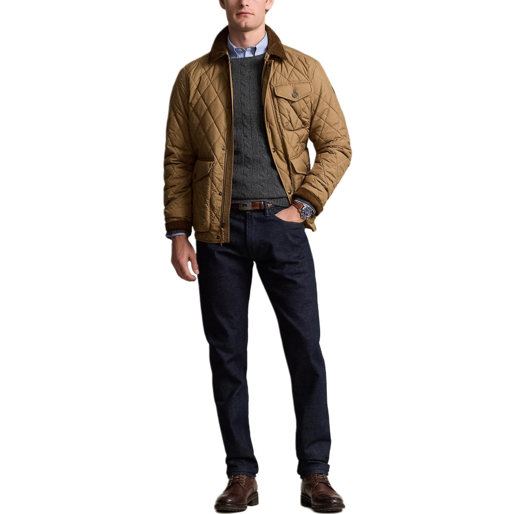 Purchase Polo Ralph Lauren FW24 長袖棕色菱格外套 夾克. MNPOOTW16021417-200