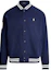Buy Polo Ralph Lauren FW24 条纹标志棒球领海军蓝夹克 710935535-001