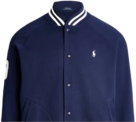 Polo Ralph Lauren FW24 条纹标志棒球领海军蓝夹克 710935535-001 Details for Polo Ralph Lauren FW24 条纹标志棒球领海军蓝夹克 710935535-001