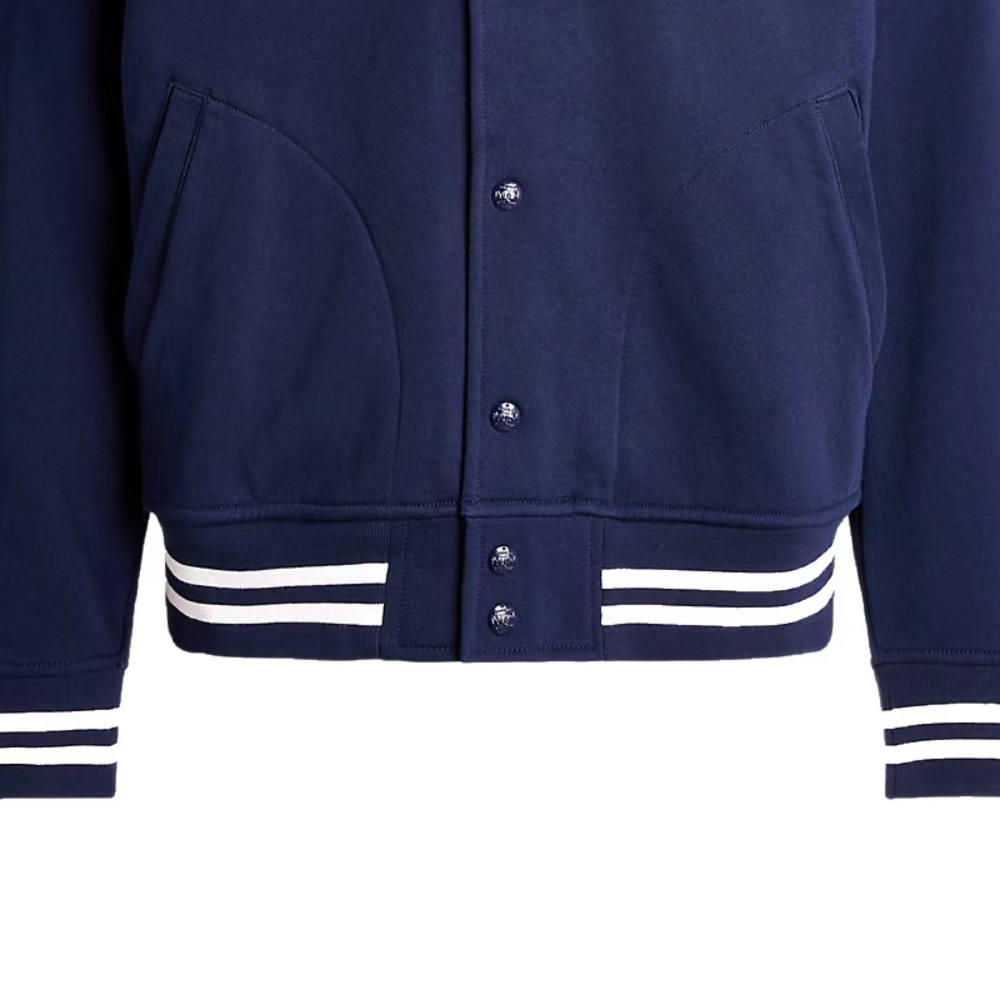 Sizing Polo Ralph Lauren FW24 条纹标志棒球领海军蓝夹克 710935535-001