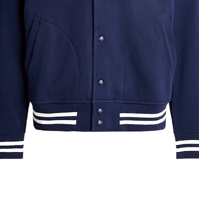 Polo Ralph Lauren FW24 条纹标志棒球领海军蓝夹克 710935535-001 Sizing Polo Ralph Lauren FW24 条纹标志棒球领海军蓝夹克 710935535-001
