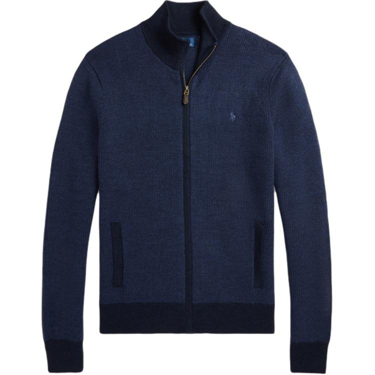 Polo Ralph Lauren FW24 Textured Full-Zip Half-Turtleneck Sweater  Navy. 710948864001 圖 2