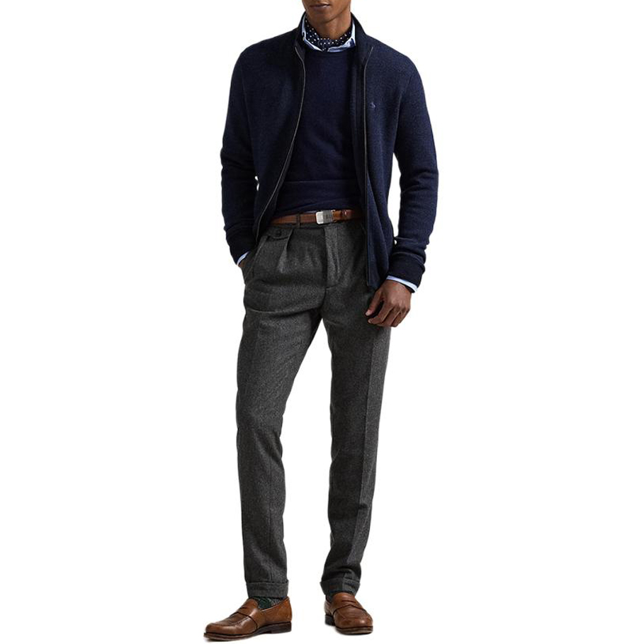 Polo Ralph Lauren FW24 Textured Full-Zip Half-Turtleneck Sweater  Navy. 710948864001 圖 3