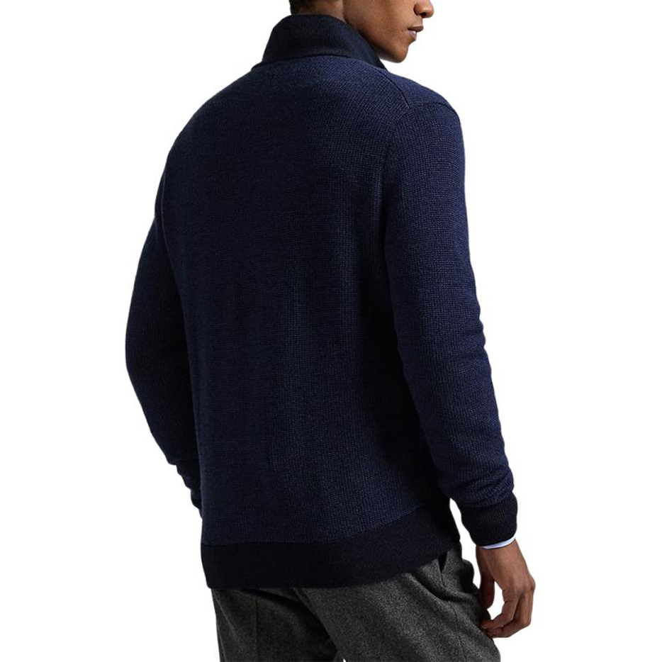 Polo Ralph Lauren FW24 Textured Full-Zip Half-Turtleneck Sweater  Navy. 710948864001 圖 5