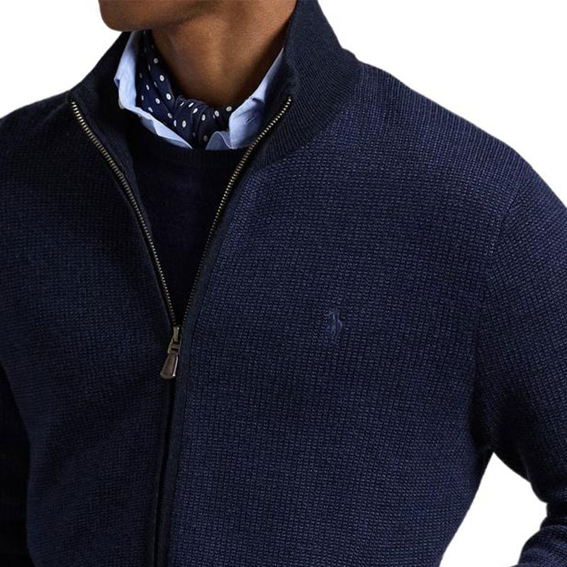 Polo Ralph Lauren FW24 Textured Full-Zip Half-Turtleneck Sweater  Navy. 710948864001 圖 6