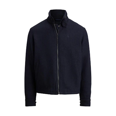 Polo Ralph Lauren FW25 Langdon Wool Solid Zip Pocket Stand Collar Jacket Mens 710969654-001