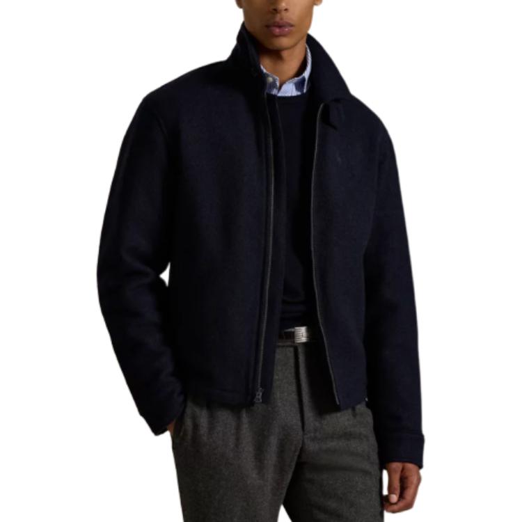 Shop Polo Ralph Lauren FW25 Langdon 羊毛立領外套 男士 710969654-001