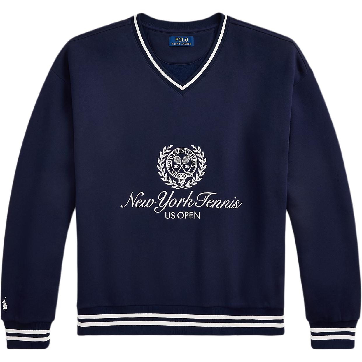 Polo Ralph Lauren FW25 US Open Striped V-Neck Pullover Sweatshirt  710980465-001