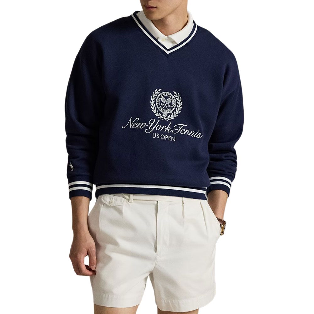 Polo Ralph Lauren FW25 US Open Striped V-Neck Pullover Sweatshirt  710980465-001 圖 4