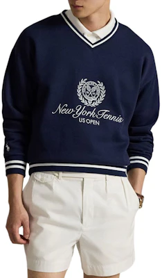 ポロラルフローレン FW25 全米オープン ストライプ Vネック プルオーバースウェット 710980465-001 Shop ポロラルフローレン FW25 全米オープン ストライプ Vネック プルオーバースウェット 710980465-001