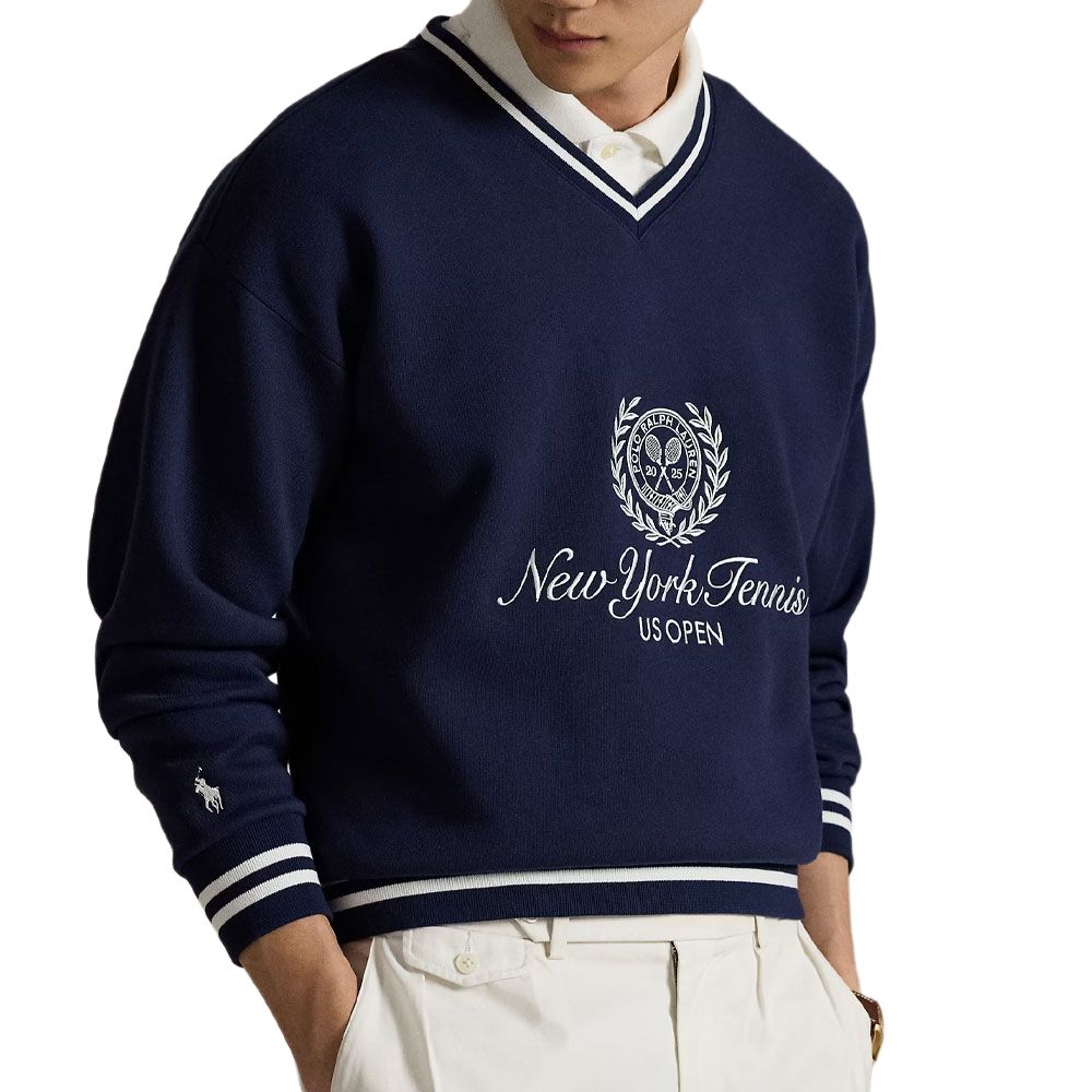 Polo Ralph Lauren FW25 US Open Striped V-Neck Pullover Sweatshirt  710980465-001 圖 6