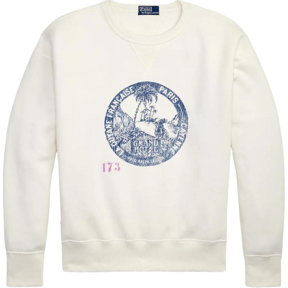 Polo Ralph Lauren Graphic Print Crewneck Long Sleeve Sweatshirt White (). 710958232-001