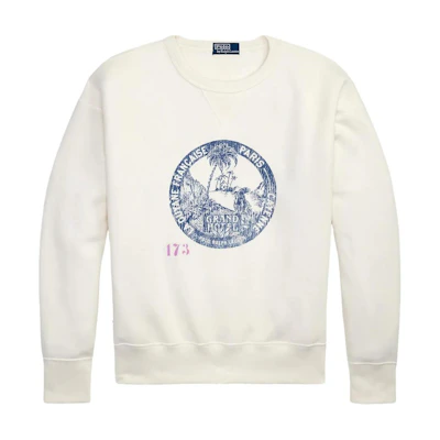 Polo Ralph Lauren Graphic Print Crewneck Long Sleeve Sweatshirt White (). 710958232-001