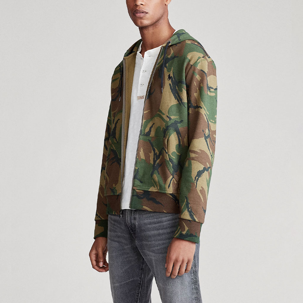 Purchase Polo Ralph Lauren 绿色迷彩刺绣马标连帽全拉链卫衣 MNPOKNI16820408-999