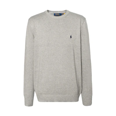 Polo Ralph Lauren Grey Embroidered Logo Knit Pullover Sweater Men FW23. 710884460-001