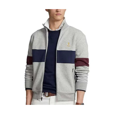 Polo Ralph Lauren Grey Zip-Up High-Neck Embroidered Jacket 710881502-006