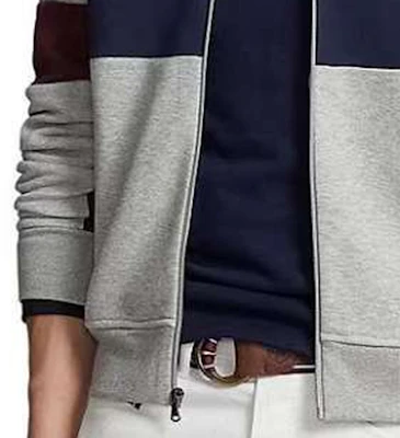 Jaket Polo Ralph Lauren Abu-Abu High Neck Bordir dengan Resleting Depan 710881502-006 Details for Jaket Polo Ralph Lauren Abu-Abu High Neck Bordir dengan Resleting Depan 710881502-006