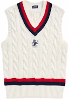 Polo Ralph Lauren Griffin Pattern Striped V-Neck Vest SS24 Wash White MNPOSWE1CM20100-100 Polo Ralph Lauren Griffin Pattern Striped V-Neck Vest SS24 Wash White MNPOSWE1CM20100-100