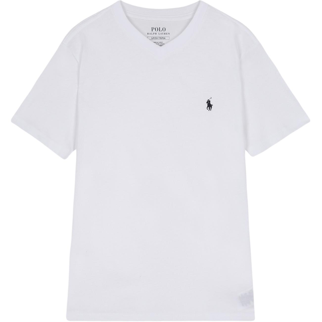 Polo Ralph Lauren Kids' Cotton V-Neck T-Shirt SS23 White Short Sleeve. 323832906007