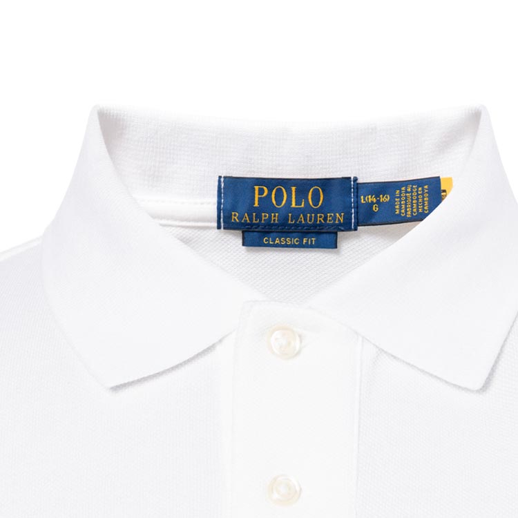 Shop Polo Ralph Lauren Kids SS23 刺繡白色長袖拉鍊衫兒童Polo衫。 323603252-004