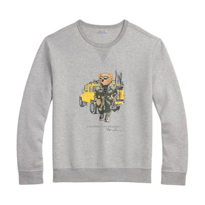 Polo Ralph Lauren Logo Crewneck Pullover Sweatshirt - Grey 710958195-001