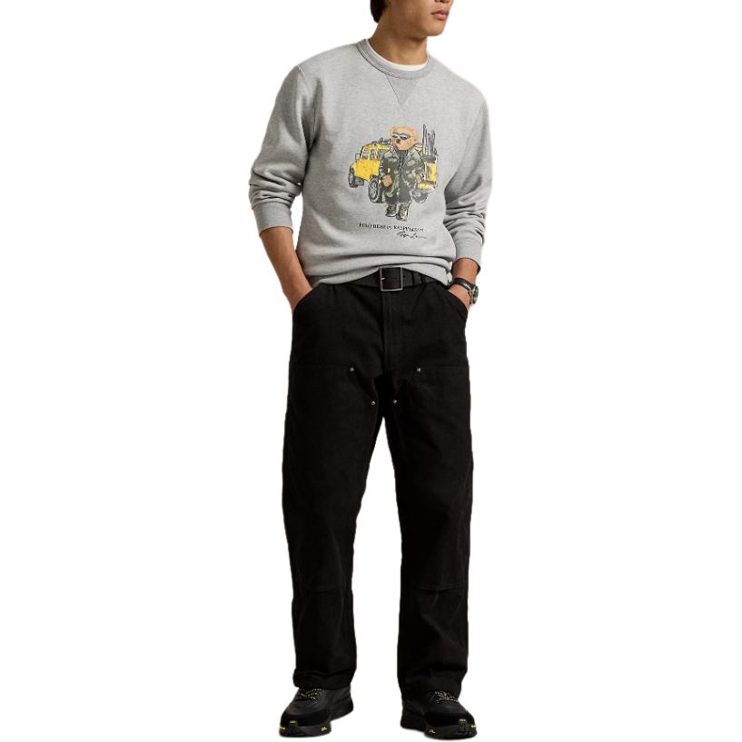 Lookbook Polo Ralph Lauren Logo Crewneck Pullover Sweatshirt - Kelabu 710958195-001