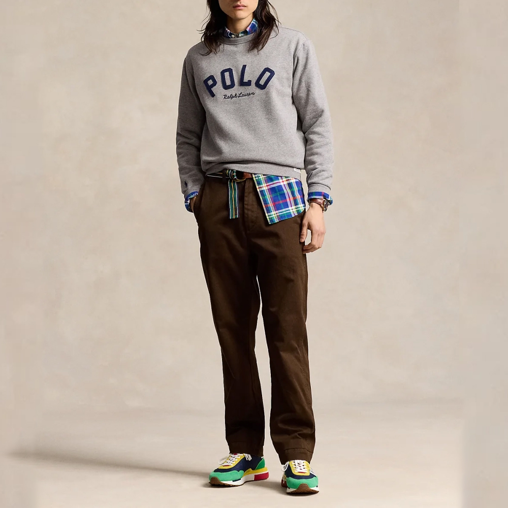 Polo Ralph Lauren Logo Crewneck Ribbed Sweatshirt in Dark Vintage Heather MNPOKNI16824007-DEEP-VINTAGE 圖 3