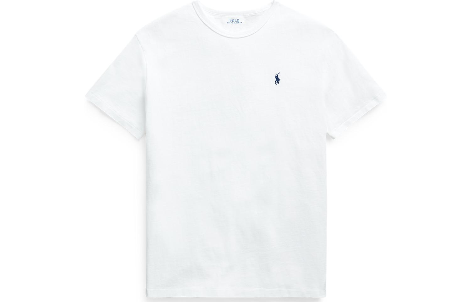 Order ポロ ラルフローレン ロゴ刺繍 クルーネック 半袖 Tシャツ ホワイト MNPOTSH1N820395-100