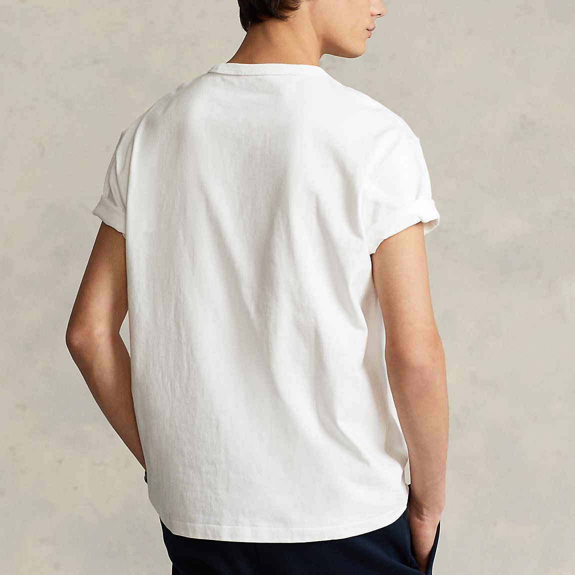 Shop ポロ ラルフローレン ロゴ刺繍 クルーネック 半袖 Tシャツ ホワイト MNPOTSH1N820395-100