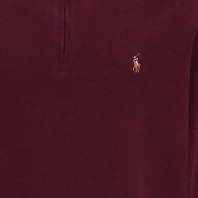 폴로 랄프 로렌 로고 자수 하프집 맨투맨 스웨트셔츠 버건디 남성용. 710877001-010 Lookbook 폴로 랄프 로렌 로고 자수 하프집 맨투맨 스웨트셔츠 버건디 남성용. 710877001-010