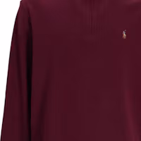 Sizing Polo Ralph Lauren Logo Embroidered Half-Zip Pullover Sweatshirt Maroon Mens. 710877001-010